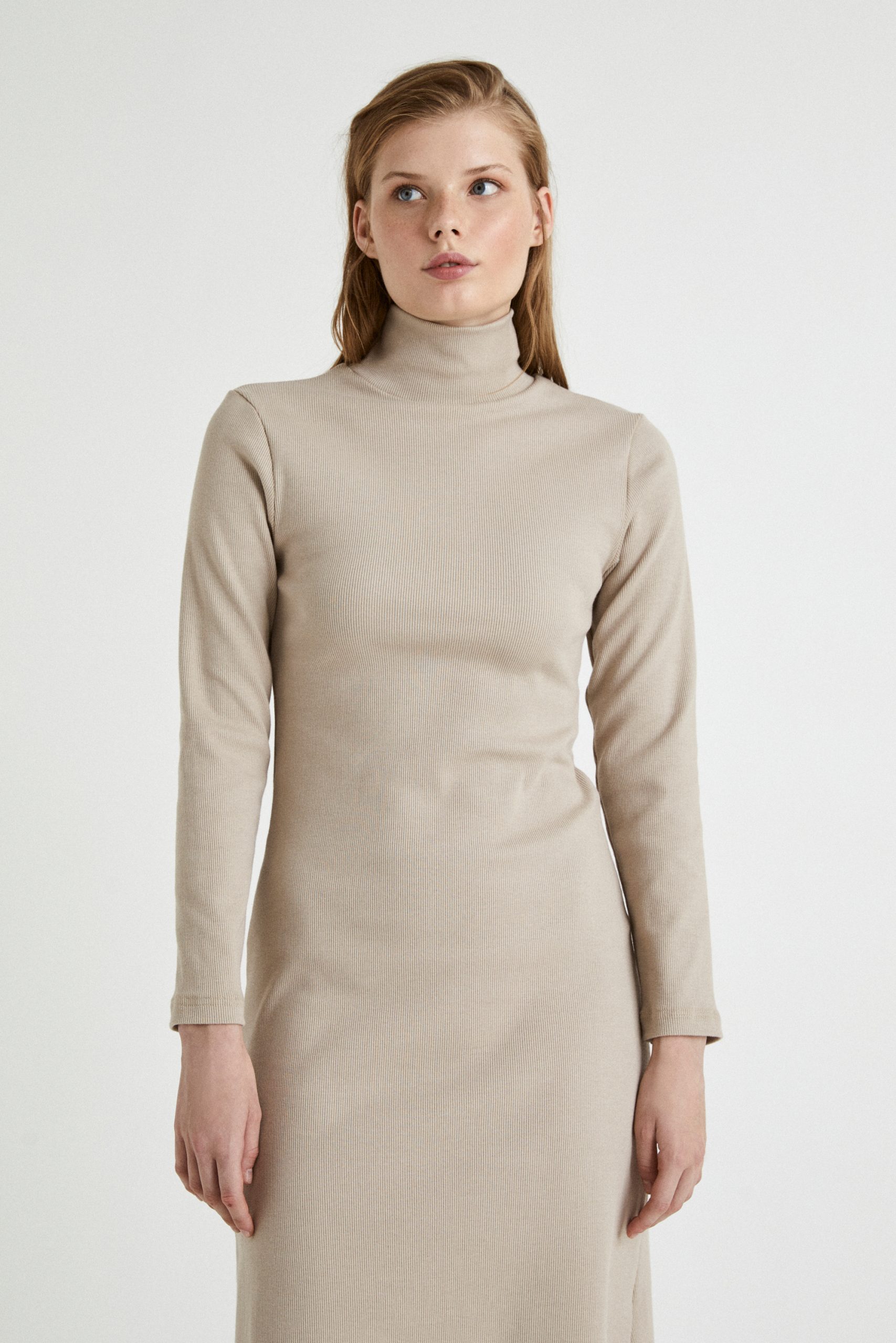 vestidos punto cuello alto