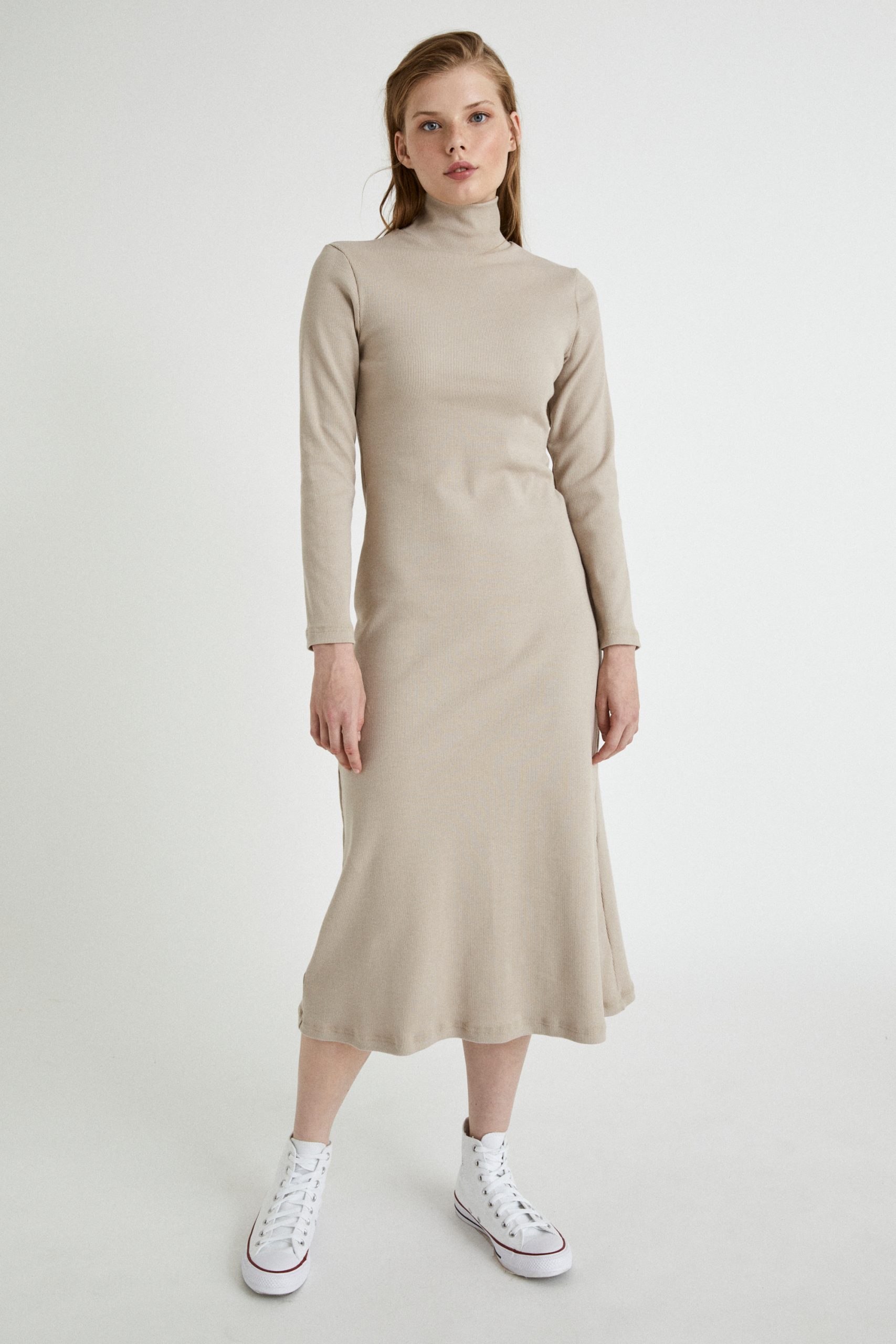 vestidos punto cuello alto