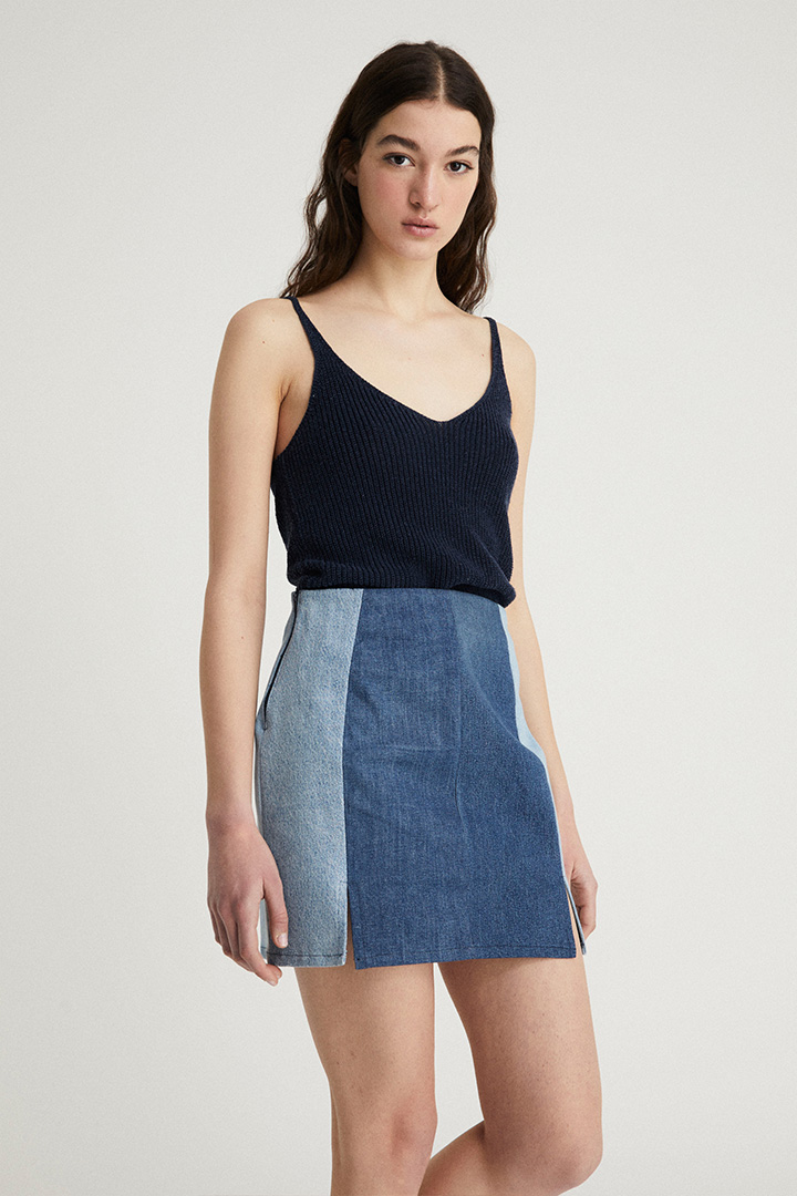 Falda corta denim