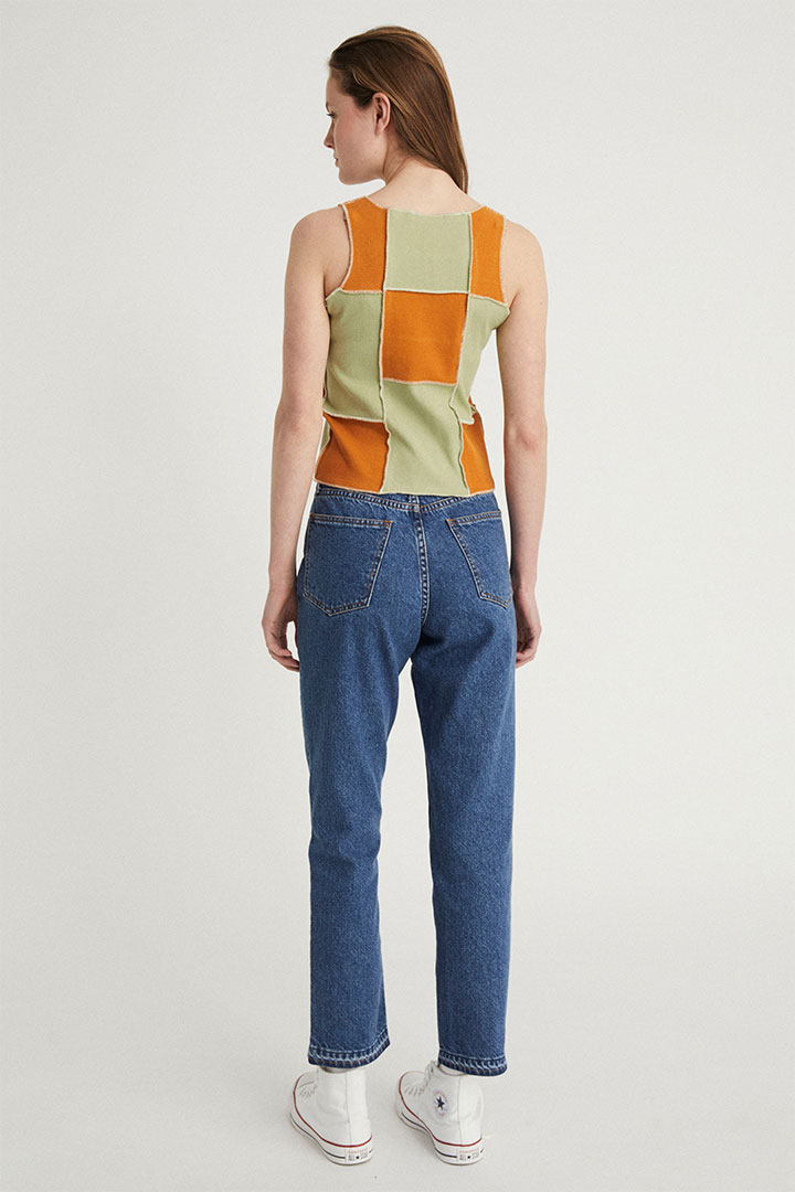 top upcycled naranja sostenible