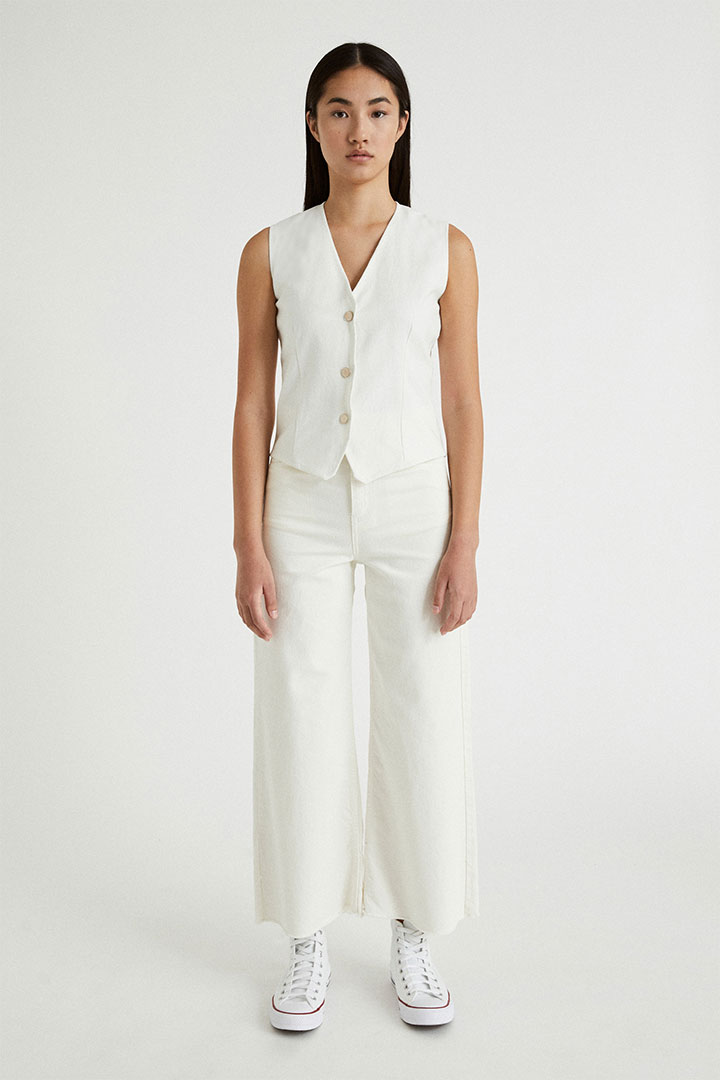Chaleco denim blanco infinit