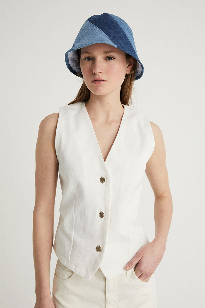 Chaleco denim blanco infinit