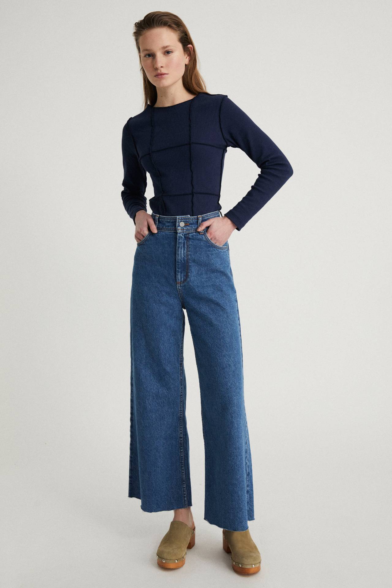 camiseta algodón orgánico azul