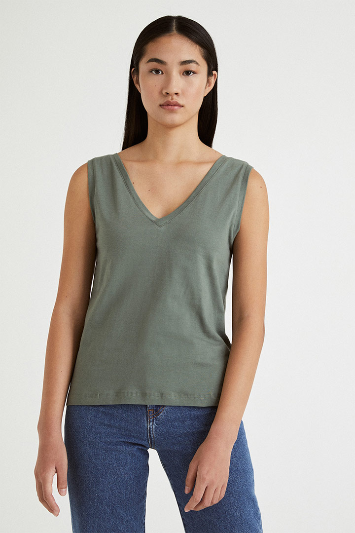 sustainable v-neck top